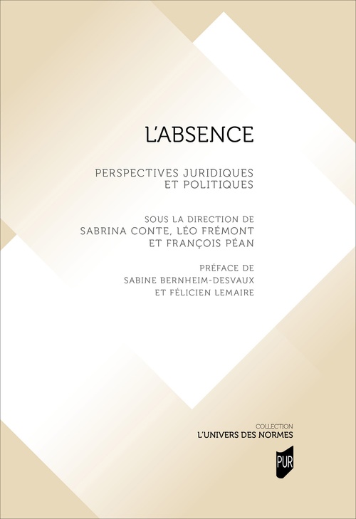 Couverture ebook de L'absence, de Sabrina Conte (dir.), Léo Frémont (dir.), François Péan (dir.)