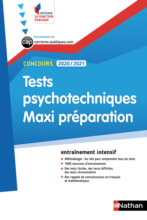 Couverture ebook de Tests psychotechniques Maxi préparation - Intégrer la fonction publique - 2019, de Collectif