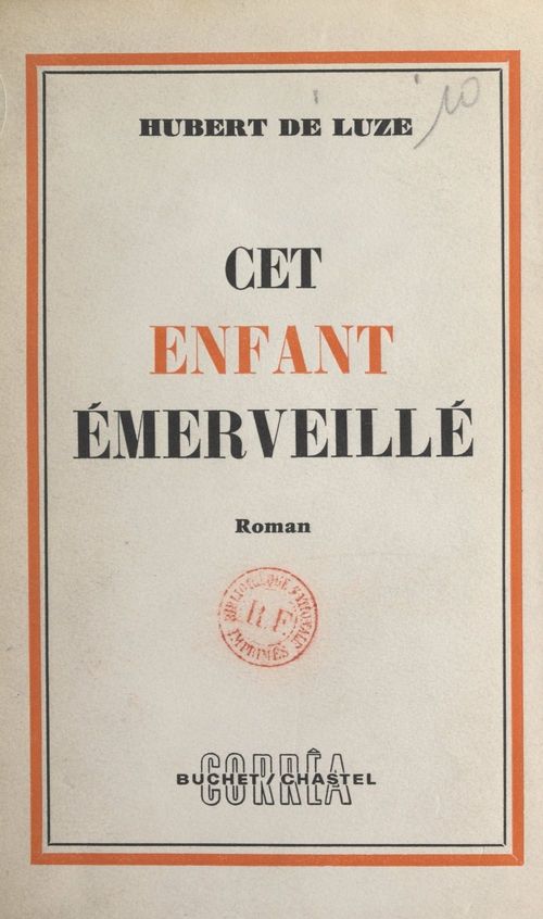 ebook cover of Cet enfant émerveillé, by Hubert De Luze