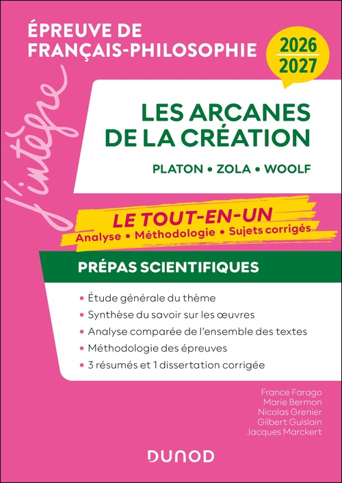 ebook cover of Manuel Prépas scientifiques Les arcanes de la création Français-Philosophie - 2026-2027, by Christine Lamotte, Marie Bermon, Gilbert Guislain, Nicolas Grenier, France Farago