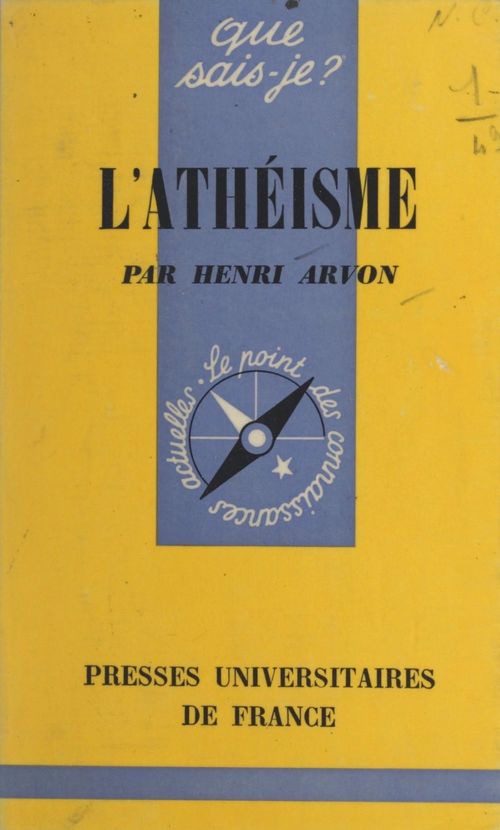 Couverture ebook de L'athéisme, de Henri Arvon