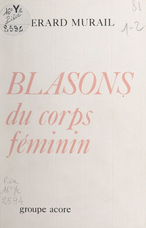 ebook cover of Blasons du corps féminin, by Gerard Murail
