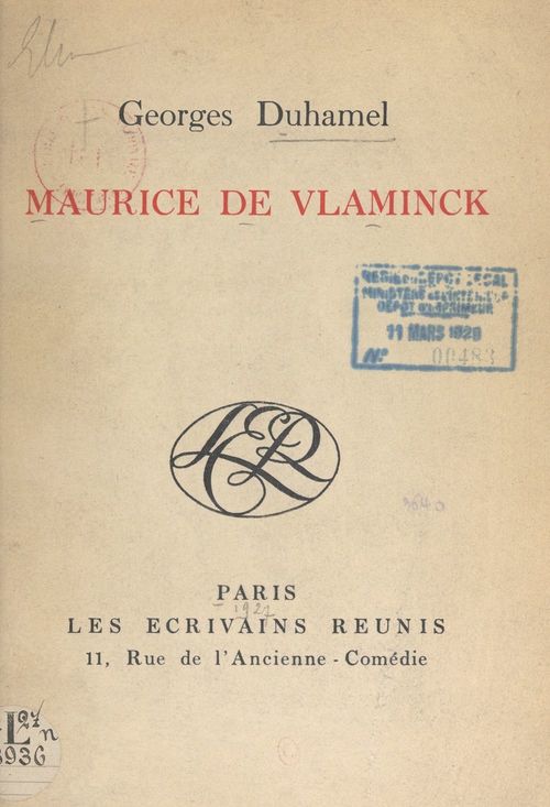 ebook cover of Maurice de Vlaminck, by Georges Duhamel
