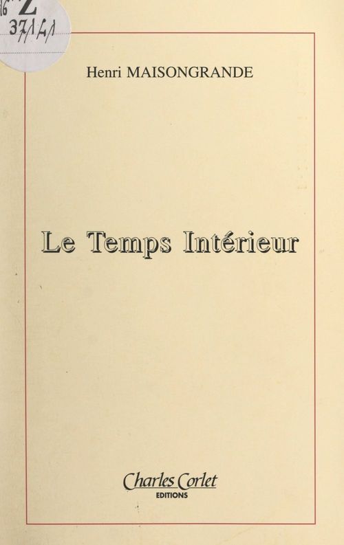 ebook cover of Le temps intérieur, by Henri Maisongrande