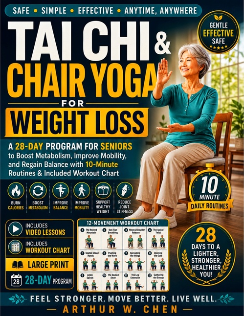 Couverture ebook de Tai Chi & Chair Yoga for Weight Loss, de Arthur W. Chen