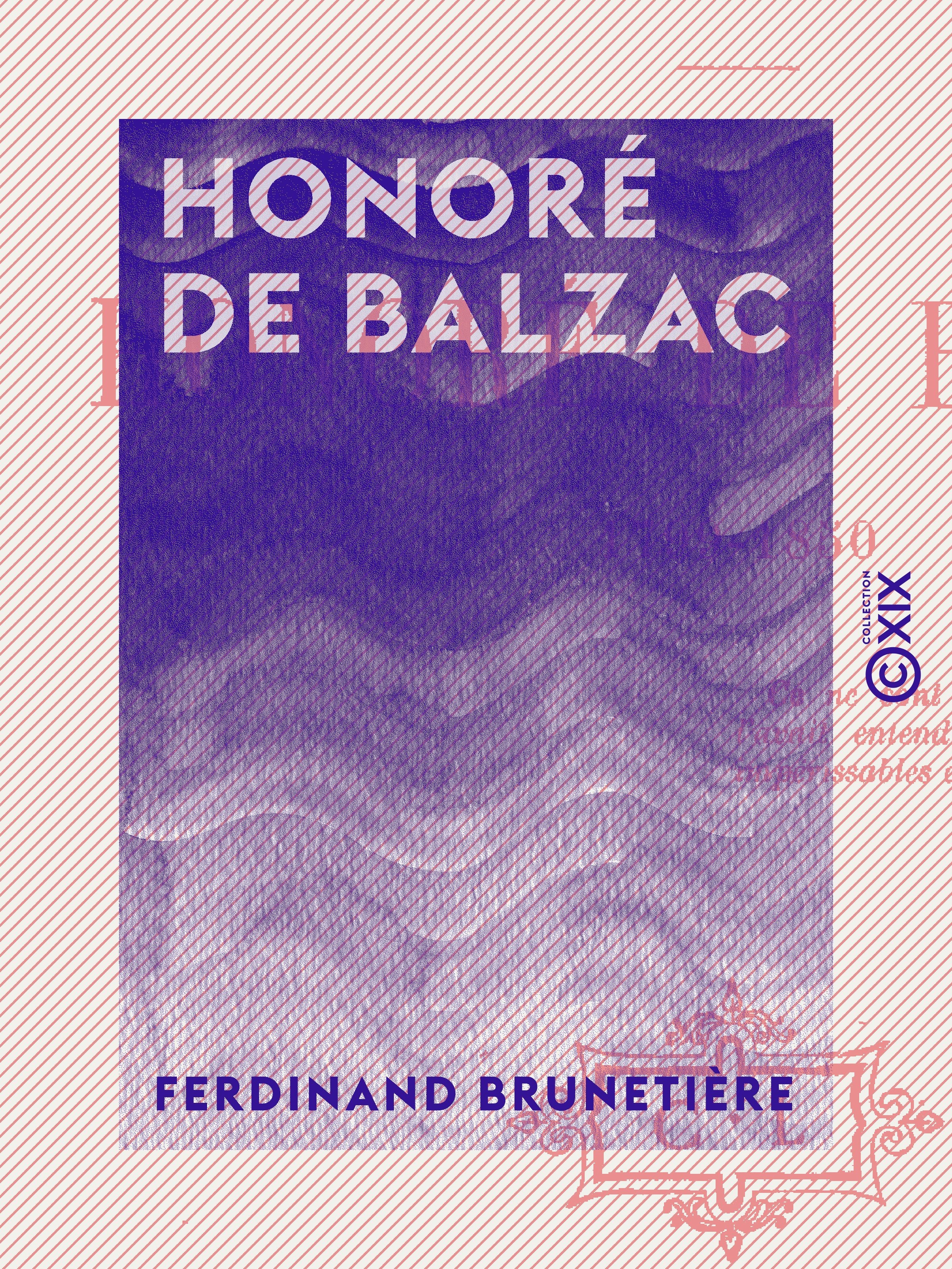 ebook cover of Honoré de Balzac, by Ferdinand Brunetiere