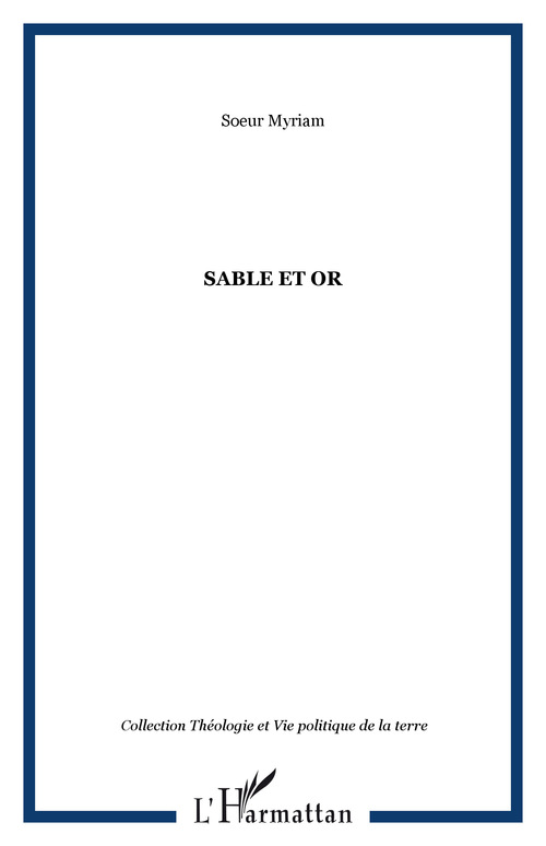 ebook cover of Sable et or, by Soeur myriam