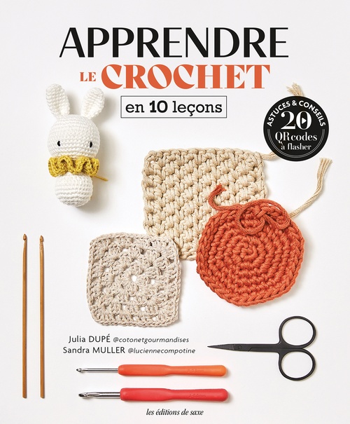 Couverture ebook de Apprendre le crochet en 10 leçons, de Julia Dupé, Sandra Müller