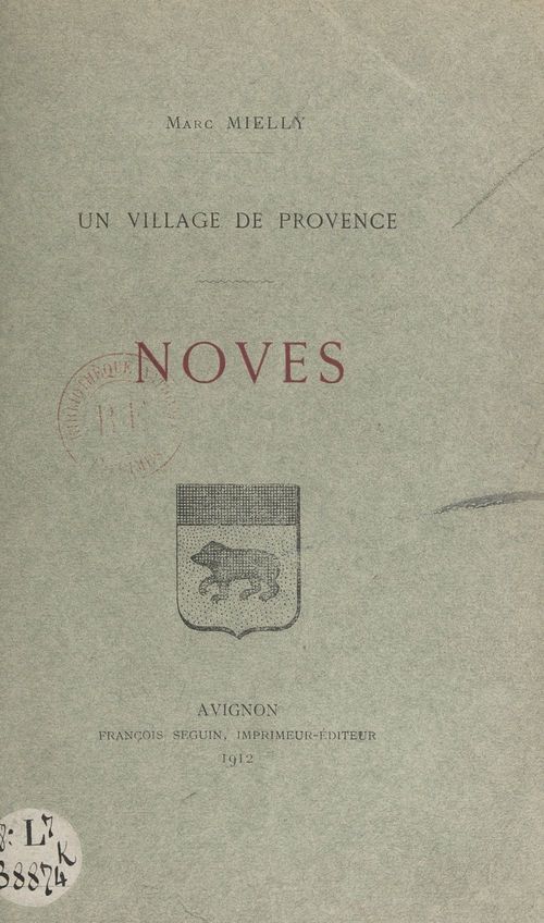 Couverture ebook de Un village de Provence : Noves, de Marc Mielly