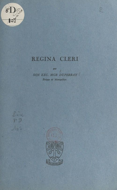 Couverture ebook de Regina cleri, de Jean Duperray