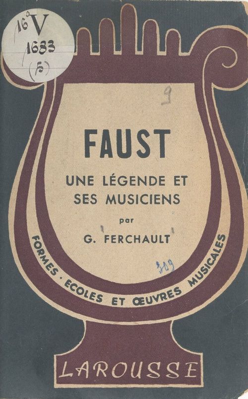 Couverture ebook de Faust, une légende et ses musiciens, de Guy Ferchault
