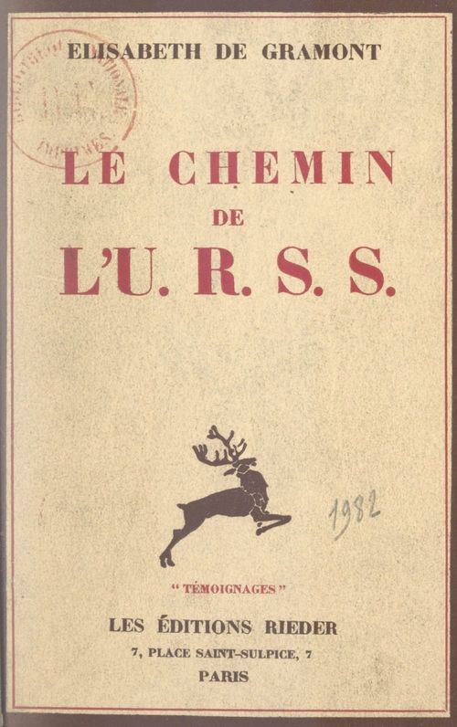 ebook cover of Le chemin de l'U.R.S.S., by Elisabeth de Gramont