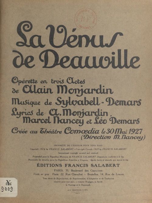 ebook cover of La Vénus de Deauville, by Alain Monjardin