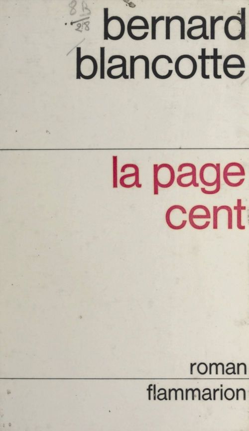 Couverture ebook de La page cent, de Bernard Blancotte