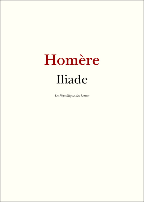 Couverture ebook de L'Iliade, de Homère