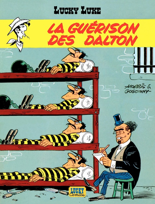 Couverture ebook de Lucky Luke - Tome 12 - La Guérison des Dalton, de René Goscinny, Morris