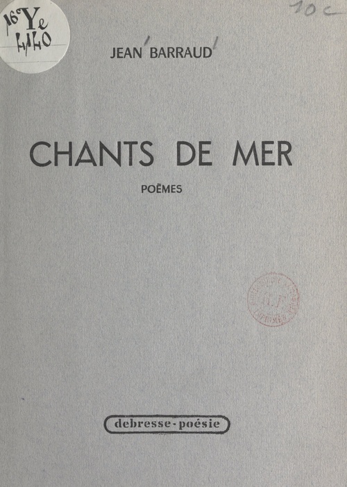 ebook cover of Chants de mer, by Jean Barraud