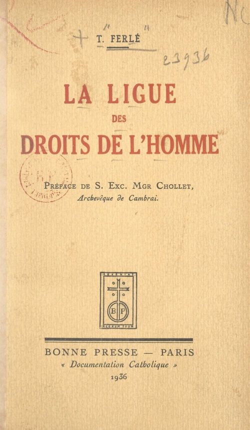 Couverture ebook de La ligue des droits de l'homme, de T. Ferle