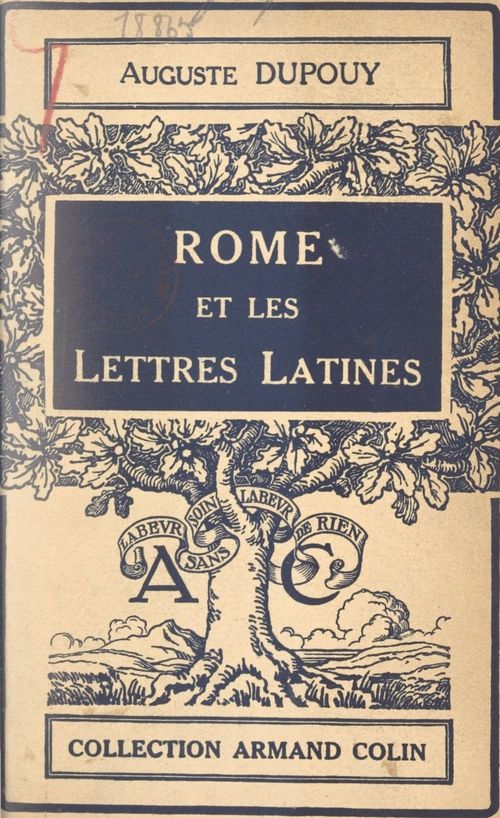 Couverture ebook de Rome et les Lettres latines, de Auguste Dupouy