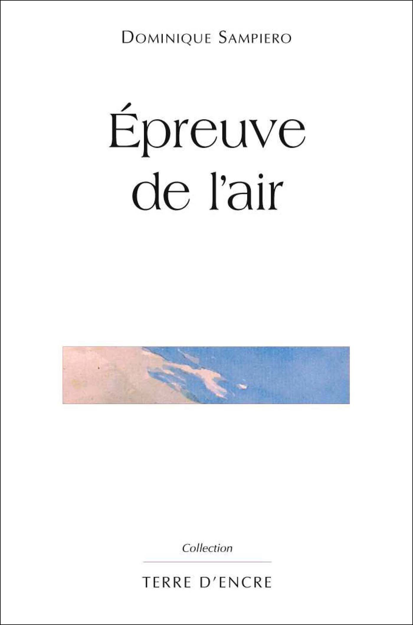 Couverture ebook de Epreuve de l'air, de Sampiero