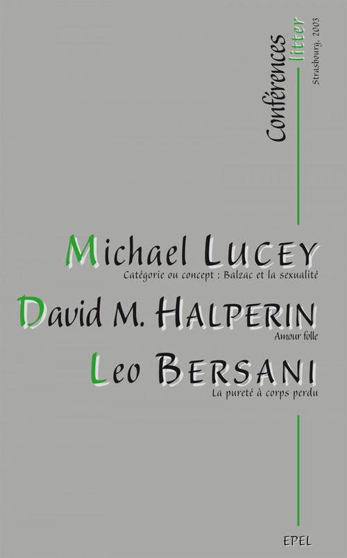 ebook cover of Conférences Litter, by Halperin/Lucey