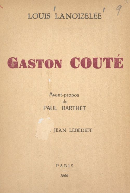Couverture ebook de Gaston Couté, de Louis Lanoizelee
