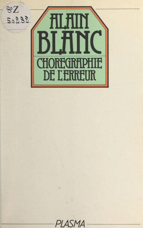 Couverture ebook de Chorégraphie de l'erreur, de Alain Blanc