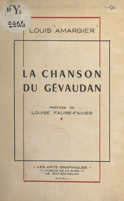 Couverture ebook de La chanson du Gévaudan, de Louis Amargier