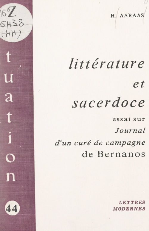 Couverture ebook de Littérature et sacerdoce : essai sur « Journal d'un curé de campagne », de Bernanos, de Hans Aaraas