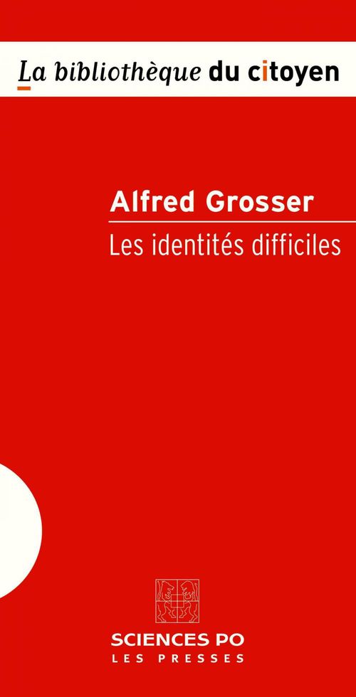 Couverture ebook de Les identités difficiles, de Alfred Grosser
