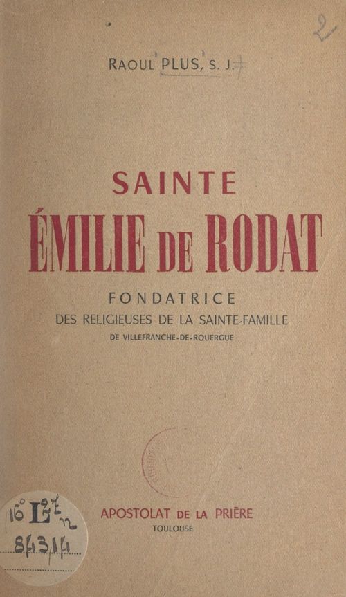 Couverture ebook de Sainte Émilie de Rodat, de Raoul Plus