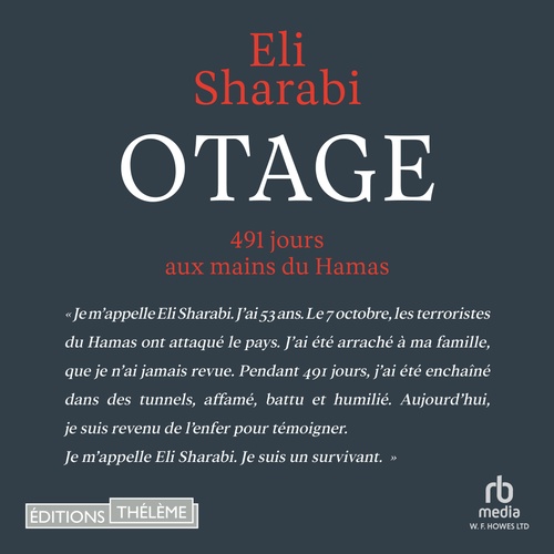 audiobook cover of Otage - 491 jours aux mains du Hamas, by Eli Sharabi