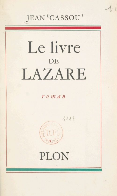 Couverture ebook de Le livre de Lazare, de Jean Cassou