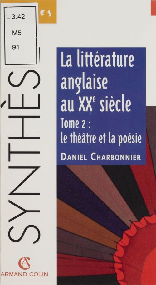 Couverture ebook de La littérature anglaise au XXe siècle (2), de Charbonnier