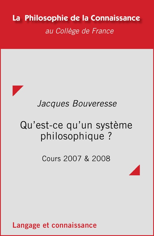 Couverture ebook de Qu'est-ce qu'un système philosophique ?, de Jacques Bouveresse