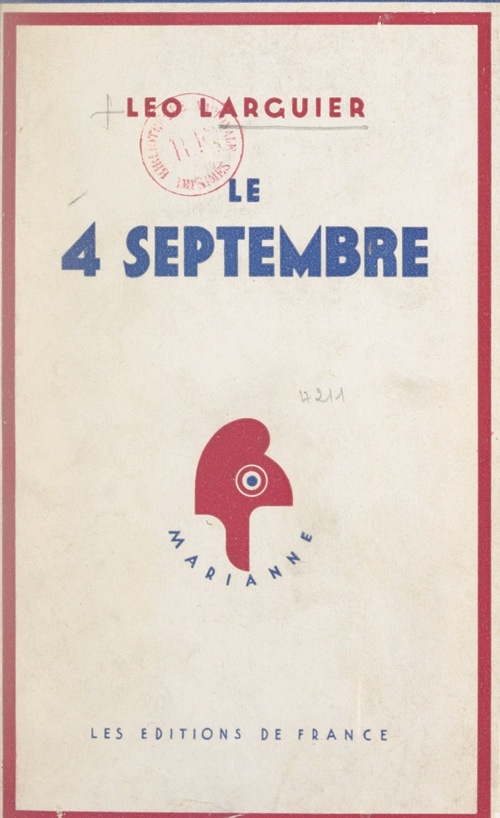 Couverture ebook de Le 4 septembre, de Leo Larguier