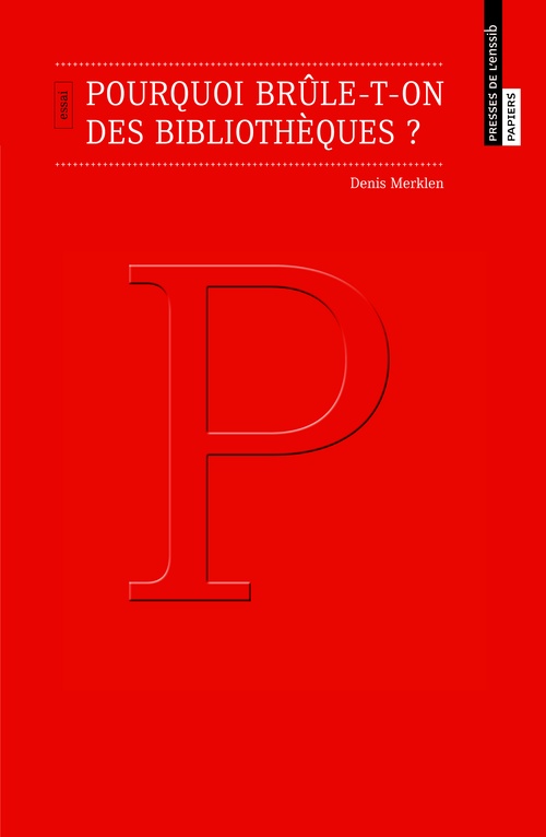 Couverture ebook de Pourquoi brûle-t-on des bibliothèques ?, de Denis Merklen