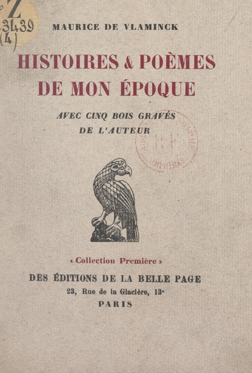 Couverture ebook de Histoire et poèmes de mon époque, de Maurice De Vlaminck