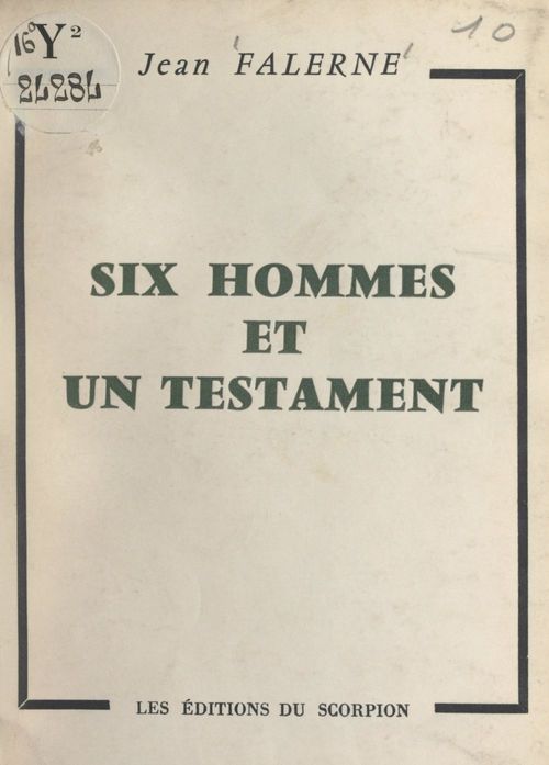 ebook cover of Six hommes et un testament, by Jean Falerne