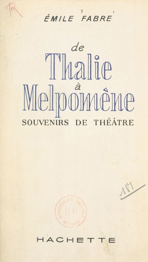 ebook cover of De Thalie à Melpomène, by Emile Fabre