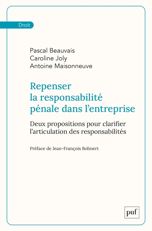 ebook cover of Repenser la responsabilité pénale dans l´entreprise, by Pascal Beauvais, Antoine Maisonneuve, Caroline Joly