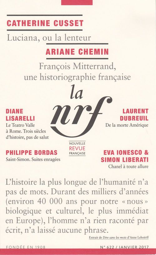Couverture ebook de La Nouvelle Revue Française N° 622 (Janvier 2017), de La Nouvelle Revue Francaise