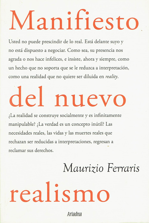 Couverture ebook de Manifiesto del nuevo realismo, de Maurizio Ferraris