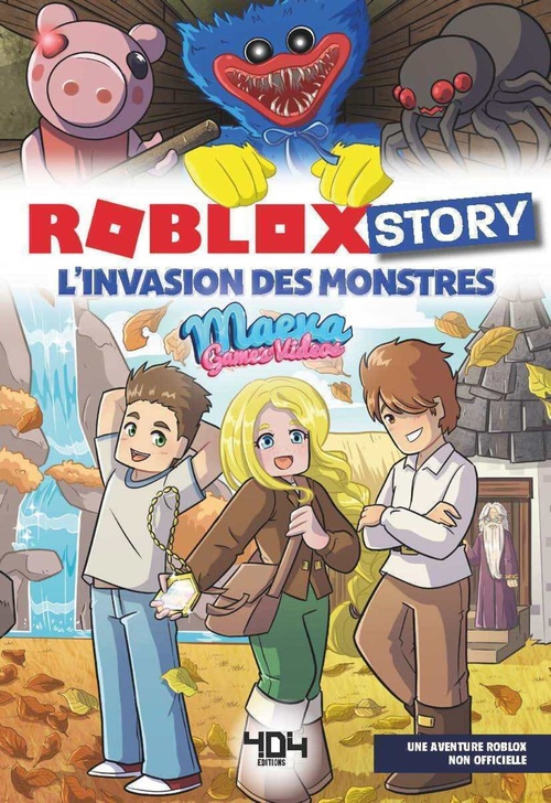 Couverture ebook de Roblox Story - Tome 02 L'invasion des monstres, de Maeva Games Videos, Arianna Sabella