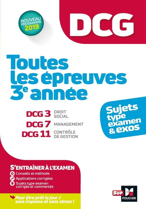 ebook cover of DCG : Toutes les épreuves de 3e année du DCG 3, 7, 11 - sujets et exos 2022-2023, by Collectif