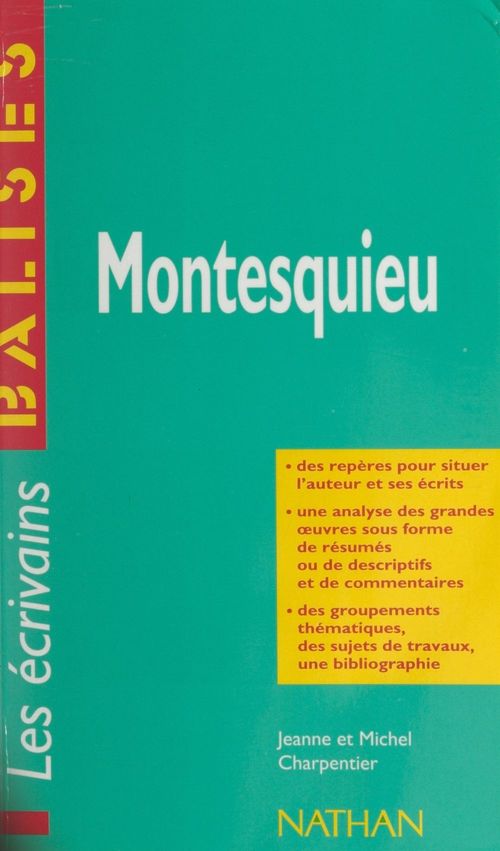 Couverture ebook de Montesquieu, de Jeanne Charpentier, Michel Charpentier