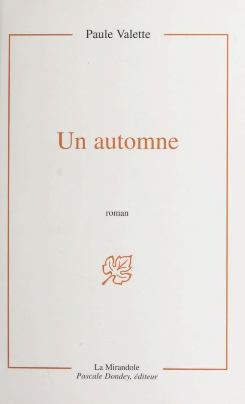 ebook cover of Un automne, by Paule Valette