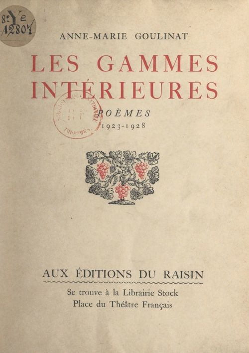 Couverture ebook de Les gammes intérieures, 1923-1928, de Anne-Marie Goulinat