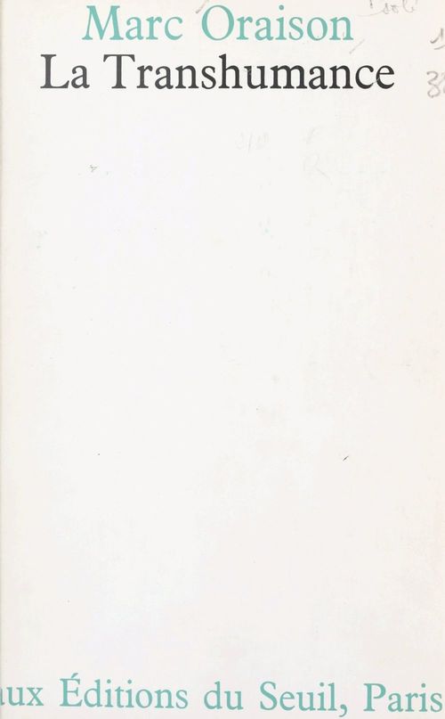ebook cover of La transhumance, by Marc Oraison