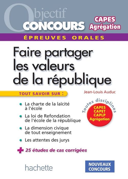 ebook cover of Les valeurs de la République aux concours - Epreuve orale de mise en situation professionnelle, by Jean-Louis Auduc